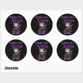 Stealthy Ninja Cat Masked Kitty Warrior Pun Ronde Sticker (Vel)
