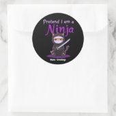 Stealthy Ninja Cat Masked Kitty Warrior Pun Ronde Sticker (Tas)