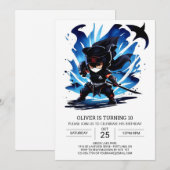 Stealthy Ninja Zwaard Verjaardag Kaart (Voorkant / Achterkant)