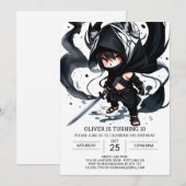 Stealthy Ninja Zwaard Verjaardag Kaart (Voorkant / Achterkant)