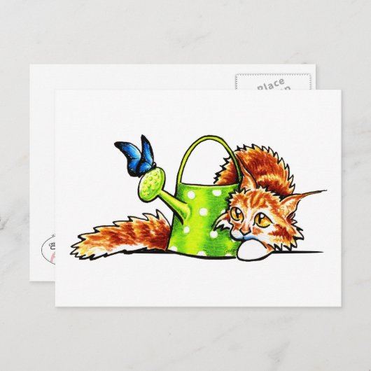 Stealthy Oranje Tabby Maine Coon Briefkaart (Voorkant / Achterkant)