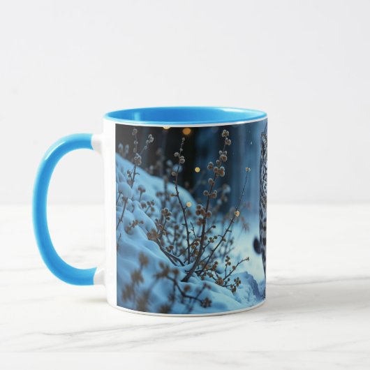 Stealthy winter katachtige gloeiende ogen bevroren mok (Links)