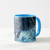 Stealthy winter katachtige gloeiende ogen bevroren mok (Voorkant rechts)