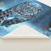 Stealthy winter katachtige gloeiende ogen bevroren sherpa deken (3/4)