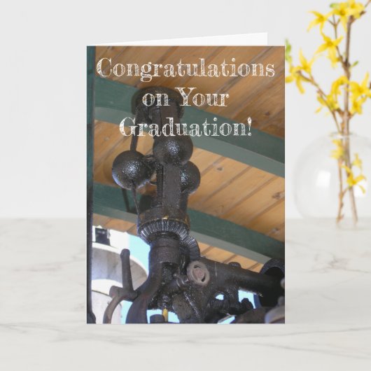 Steam Ahead Afstuderen Kaart (Gele Bloem)