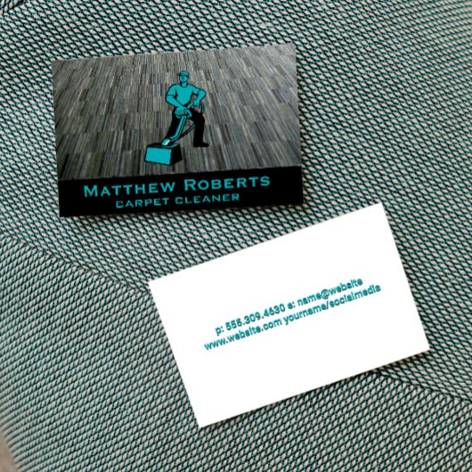 Steam Cleaner | Achtergrond voor tapijt Visitekaartje