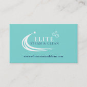 Steam Cleaning Business aqua blue white Visitekaartje (Voorkant)