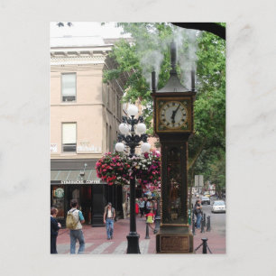 Steam Clock Gastown/Greetings uit BC, Canada Briefkaart