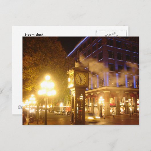 Steam Clock, Vancouver, BC Briefkaart (Voorkant / Achterkant)