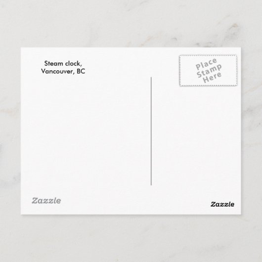 Steam Clock, Vancouver, BC Briefkaart (Achterkant)