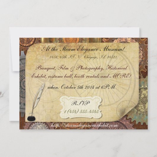 Steam Elegance Steampunk BALL CONVENTION EXHIBIT Kaart (Achterkant)
