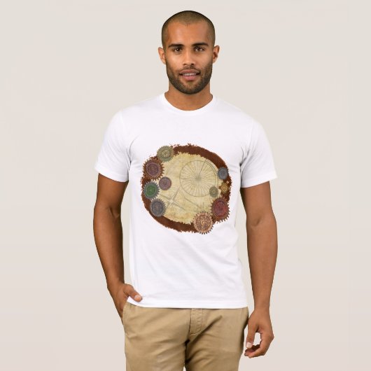 Steam Elegance Steampunk Mixed Media T-shirt (Voorkant volledig)