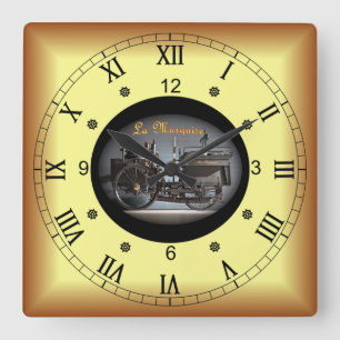 Steam Engine Car~De Dion-Bouton La Marquise~1884~ Vierkante Klok