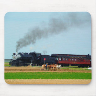 Steam Engine en Amish Farmer Muismat
