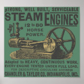 Steam Engine HIt en Miss Engine Farming Antiek Poster (Voorkant)