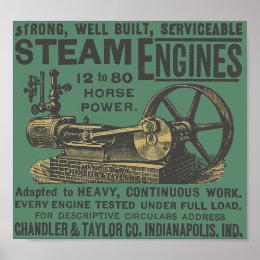 Steam Engine HIt en Miss Engine Farming Antiek Poster (Voorkant)