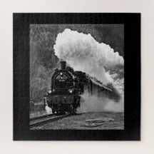 Steam engine locomotief black white train forest