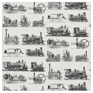 Steam Engine Locomotief "Steampunk"-patroon Stof