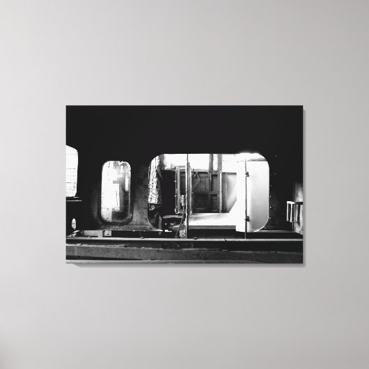 Steam Engine Repair Le Mastrou BlackWhite Canvas Afdruk (Voorkant)