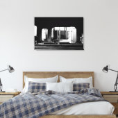 Steam Engine Repair Le Mastrou BlackWhite Canvas Afdruk (Insitu (Slaapkamer))