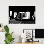 Steam Engine Repair Le Mastrou BlackWhite poster (Thuiskantoor)