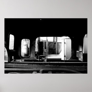 Steam Engine Repair Le Mastrou BlackWhite poster