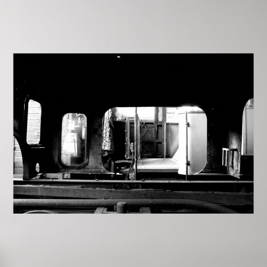 Steam Engine Repair Le Mastrou BlackWhite poster (Voorkant)