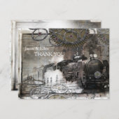 Steam Engine Steampunk Dank u Bedankkaart (Voorkant / Achterkant)