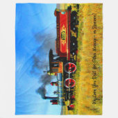 Steam Engine Train Railroad UP119 Naam toevoegen e Fleece Deken (Voorkant)