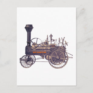 Steam-engine van Steampunk Rebel Briefkaart