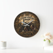 Steam Engine Vintage Steampunk Tractor Grote Klok (Huis)