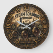 Steam Engine Vintage Steampunk Tractor Grote Klok (Voorkant)