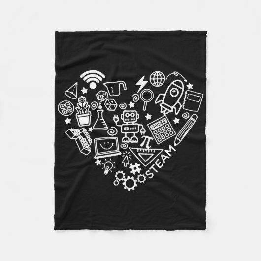 Steam Heart Shape Stem Teacher Science Lover Byck Fleece Deken (Voorkant)