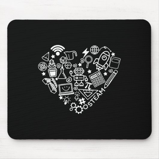 Steam Heart Shape Stem Teacher Science Lover Byck Muismat (Voorkant)