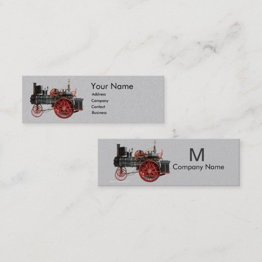  STEAM LOCOMOTIEF MONOGRAM MINI VISITEKAARTJE (Voorkant / Achterkant)
