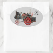  STEAM LOCOMOTIEF MONOGRAM OVALE STICKER (Tas)