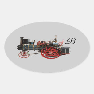  STEAM LOCOMOTIEF MONOGRAM OVALE STICKER