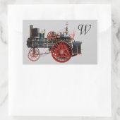  STEAM LOCOMOTIEF MONOGRAM RECHTHOEKIGE STICKER (Tas)