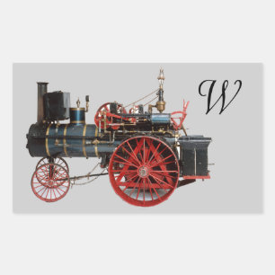  STEAM LOCOMOTIEF MONOGRAM RECHTHOEKIGE STICKER