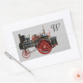  STEAM LOCOMOTIEF MONOGRAM RECHTHOEKIGE STICKER (Envelop)