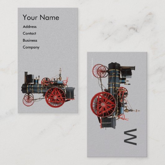  STEAM LOCOMOTIEF MONOGRAM VISITEKAARTJE (Voorkant / Achterkant)