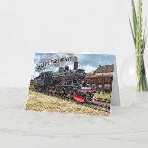 Steam Locomotive Boilermaker Train Funny Birthday  Kaart