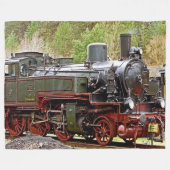 STEAM LOCOMOTIVE FLEECE DEKEN (Voorkant (Horizontaal))