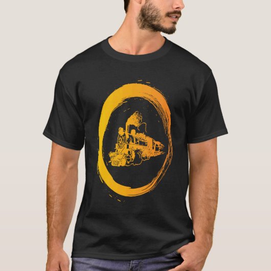 Steam locomotive model train railroad t-shirt (Voorkant)