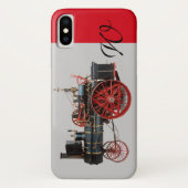 STEAM LOCOMOTIVE MONOGRAM Red Grey Case-Mate iPhone Case (Achterkant)