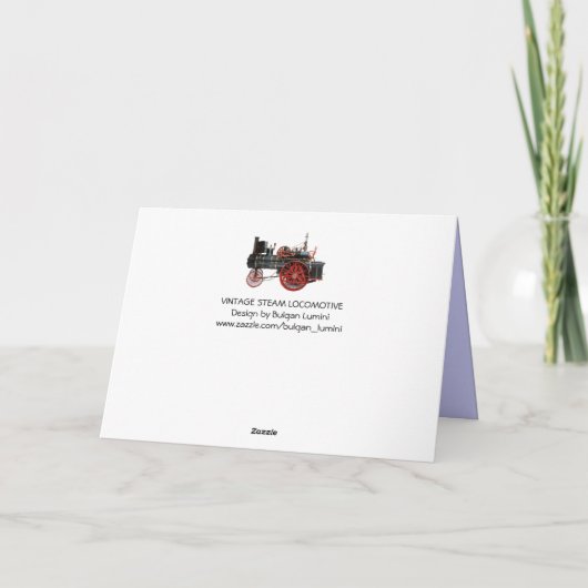  STEAM LOCOMOTIVE MUSICAL VADERDAG KAART (Achterkant)