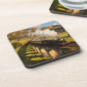 Steam Locomotive on Viaduct Bier Onderzetter (Linkerzijde)