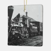 Steam Locomotive Railroad Keramisch Ornament (Links)
