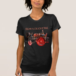  STEAM LOCOMOTIVE Red Black T-shirt