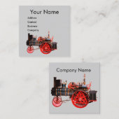  STEAM LOCOMOTIVE Red Grey Vierkante Visitekaartje (Voorkant / Achterkant)